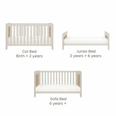 Tutti Bambini Alba Mini Cot Bed - White Sand / Distressed Oak