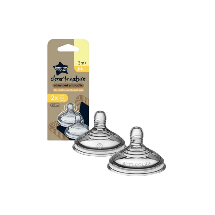 Tommee Tippee Advanced Anti-Colic Medium Flow Teats 3+ Months – Pack of 2