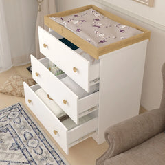 Shefa Kids 888 Changing Dresser – White & Oak