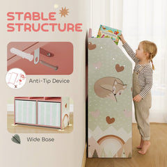 AIYAPLAY Kids Bookshelf & Storage Unit – Pink