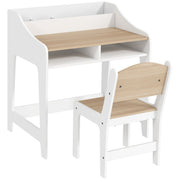 AIYAPLAY Kids Desk & Chair Set with Storage Shelves – Natural image 9