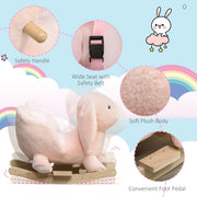HOMCOM Plush Rabbit Rocking Toy with Sound – Pink (18–36 Months) image 7