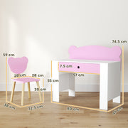 AIYAPLAY Kids Desk & Chair Set with Drawer – Pink image 2