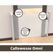 Callowesse Omni-Directional Retractable Stair Safety Gate 0-130cm – White & Silver image 3
