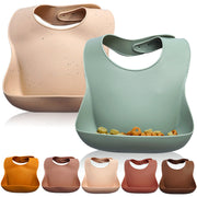 Soft Waterproof Silicone Baby Bib with Food Catcher, Baby Silicone Bib image 1