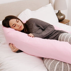 12 Ft Full Body Support Pillow with Removable Light Pink Cover