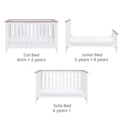 Tutti Bambini Verona Cot Bed - White/Oak image 7