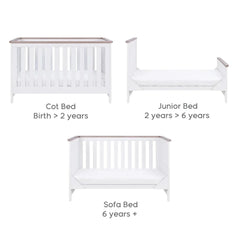 Tutti Bambini Verona Cot Bed - White/Oak