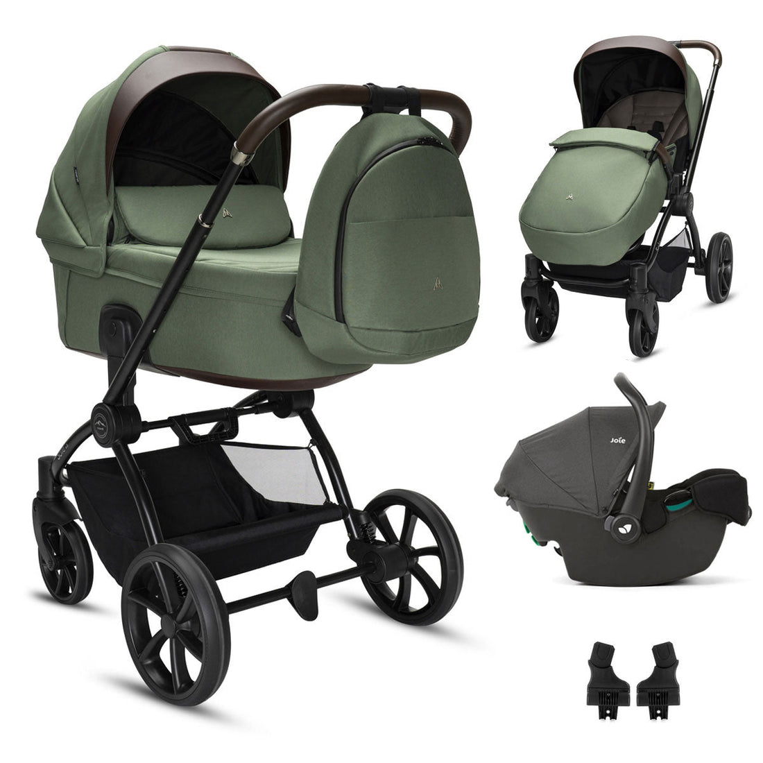 Noordi Sole V3 3in1 with Joie i-Snug2 Car Seat, Woodland Green