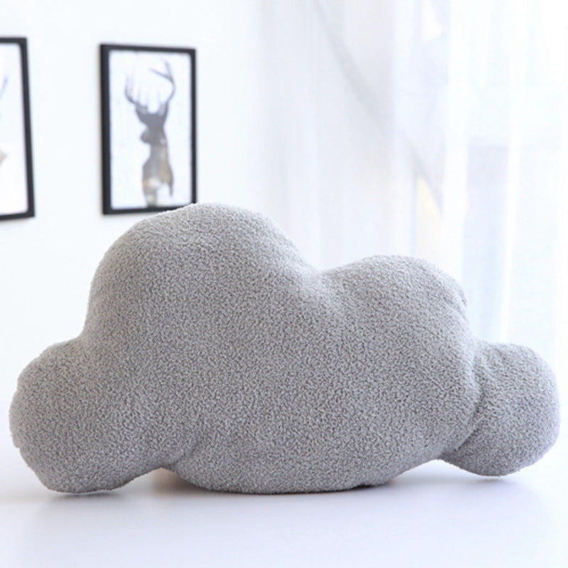 Cloud Plush Nursery Cushion – Grey & White