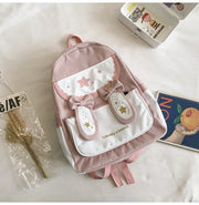 Cute Bunny Ears Bowknot Backpack Student image 6