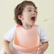 Soft Waterproof Silicone Baby Bib with Food Catcher, Baby Silicone Bib image 3
