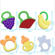 Toddlers Infants Baby Teething Toy Soft Silicone Fruit Teether Holder image 2