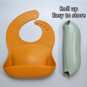 Soft Waterproof Silicone Baby Bib with Food Catcher, Baby Silicone Bib image 4