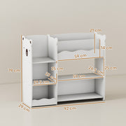 AIYAPLAY Kids Toy Storage Unit & Bookshelf – White image 2