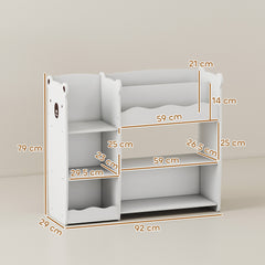 AIYAPLAY Kids Toy Storage Unit & Bookshelf – White