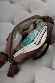 Ralphie Bear Quilted Changing Stroller Bag - Brown/Pears image 12