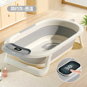 Foldable Baby Bath with Temperature Sensor – Portable New-born Bathtub image 3