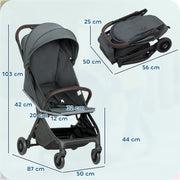AIYAPLAY Lightweight Foldable Baby Stroller – Dark Grey image 2