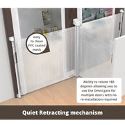 Callowesse Omni-Directional Retractable Stair Safety Gate 0-130cm – White & Silver image 8