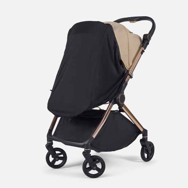 Baby stroller sunshade cover, dark fabric hood with side openings