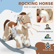 AIYAPLAY Plush Animal Rocking Horse with Sound – Brown image 3