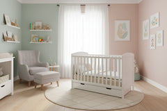 Ickle Bubba Coleby Classic Cot Bed with Under Drawer – White