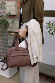 Ralphie Bear Quilted Changing Stroller Bag - Brown/Pears image 3