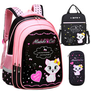 Kids School Cute Cat Print Backpack image 2