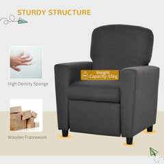 HOMCOM 2-in-1 Kids Armchair with Footrest – Grey