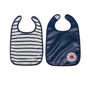 Baby to Love Cotton Jersey Bibs 2 Pack - Blue Stripes image 1