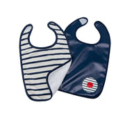 Baby to Love Cotton Jersey Bibs 2 Pack - Blue Stripes image 2