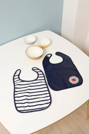 Baby to Love Cotton Jersey Bibs 2 Pack - Blue Stripes image 3