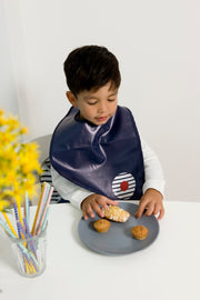 Baby to Love Cotton Jersey Bibs 2 Pack - Blue Stripes image 5