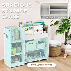 AIYAPLAY Kids Toy Storage Unit & Bookshelf – White