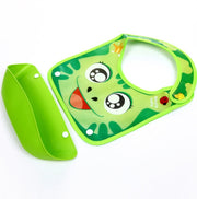 Cartoon baby PVC three-dimensional bib Increase baby bib Waterproof silicone children's dinner pocket image 4