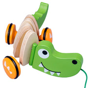 Wooden Animal Puppy Crocodile Trailer Children's Cartoon Parent-child Toddler Car Baby 3-6 Years Old Educational Toys image 2