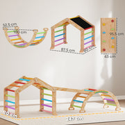 AIYAPLAY 9-in-1 Wooden Toddler Climbing Frame with Slide & Arch image 2