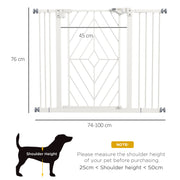 PawHut Pressure Fit Baby Safety Gate – 74–100cm, White image 3