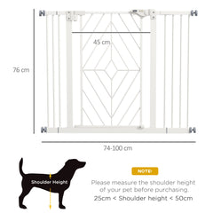 PawHut Pressure Fit Baby Safety Gate – 74–100cm, White
