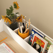 AIYAPLAY Kids Desk & Chair Set with Storage Shelves – Natural image 8