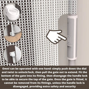Callowesse Omni-Directional Retractable Stair Safety Gate 0-130cm – White & Silver image 5