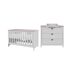 Tutti Bambini Verona 2-Piece Nursery Furniture Set – Dove Grey & Oak