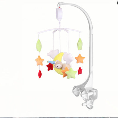 White stroller ornament mobile arm with hanging star and plush toys