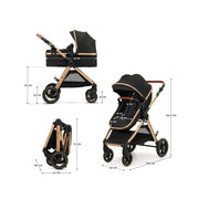 Kinderkraft Esme Pro 3-in-1 Travel System with Mink Pro Car Seat - Pure Black image 14