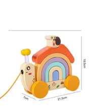 Wooden Animal Puppy Crocodile Trailer Children's Cartoon Parent-child Toddler Car Baby 3-6 Years Old Educational Toys image 5