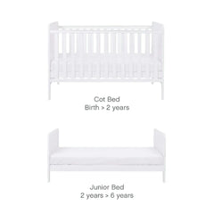 Tutti Bambini Rio Cot Bed with Cot Top Changer & Mattress - White
