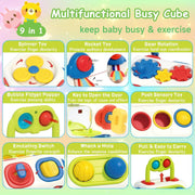 9 In 1 Busy Cube Baby & Toddler Toys Montessori Sensory Toys For Toddlers 1 2 3 Year Old Fidget Busy Board Learning Toys image 2