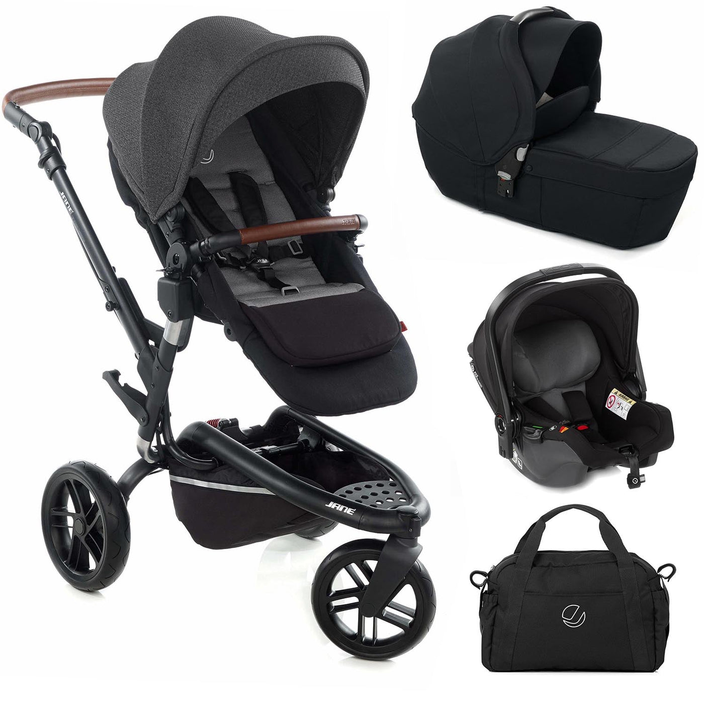 Jané Trider Travel System with Transporter Plus & Koos R1 – Black