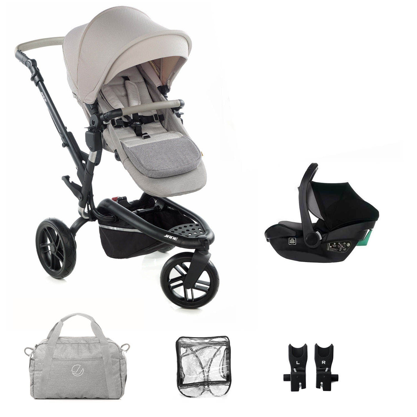 Jané Trider Travel System with Be Cool i-Size Car Seat &amp; Transporter Plus Carrycot